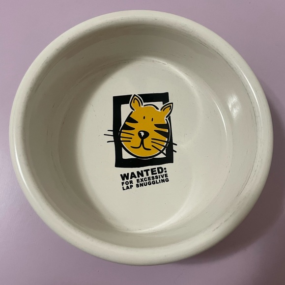 Mug Shots Cat Riveria Van Beers Stoneware Food Water Bowl Signature Housewares - Picture 2 of 6